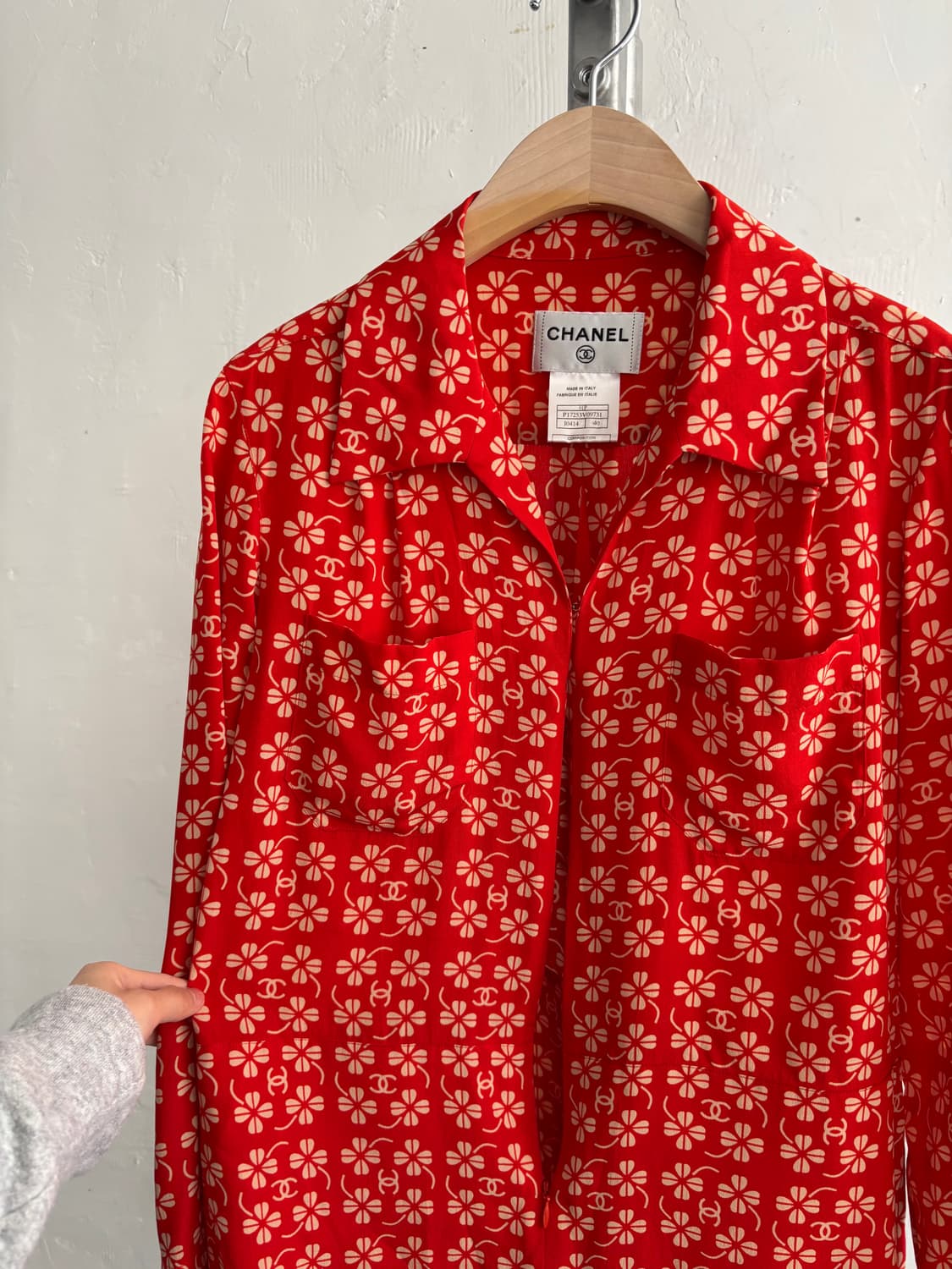 Chanel 샤넬 CC 로고 실크 블라우스 셔츠 상품이미지6