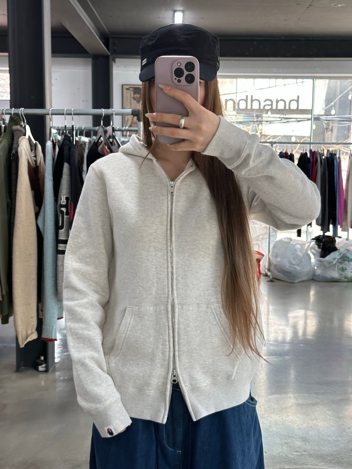 베이프 PIRATE 마일로해적 투웨이 오트밀 후드집업 상품이미지3