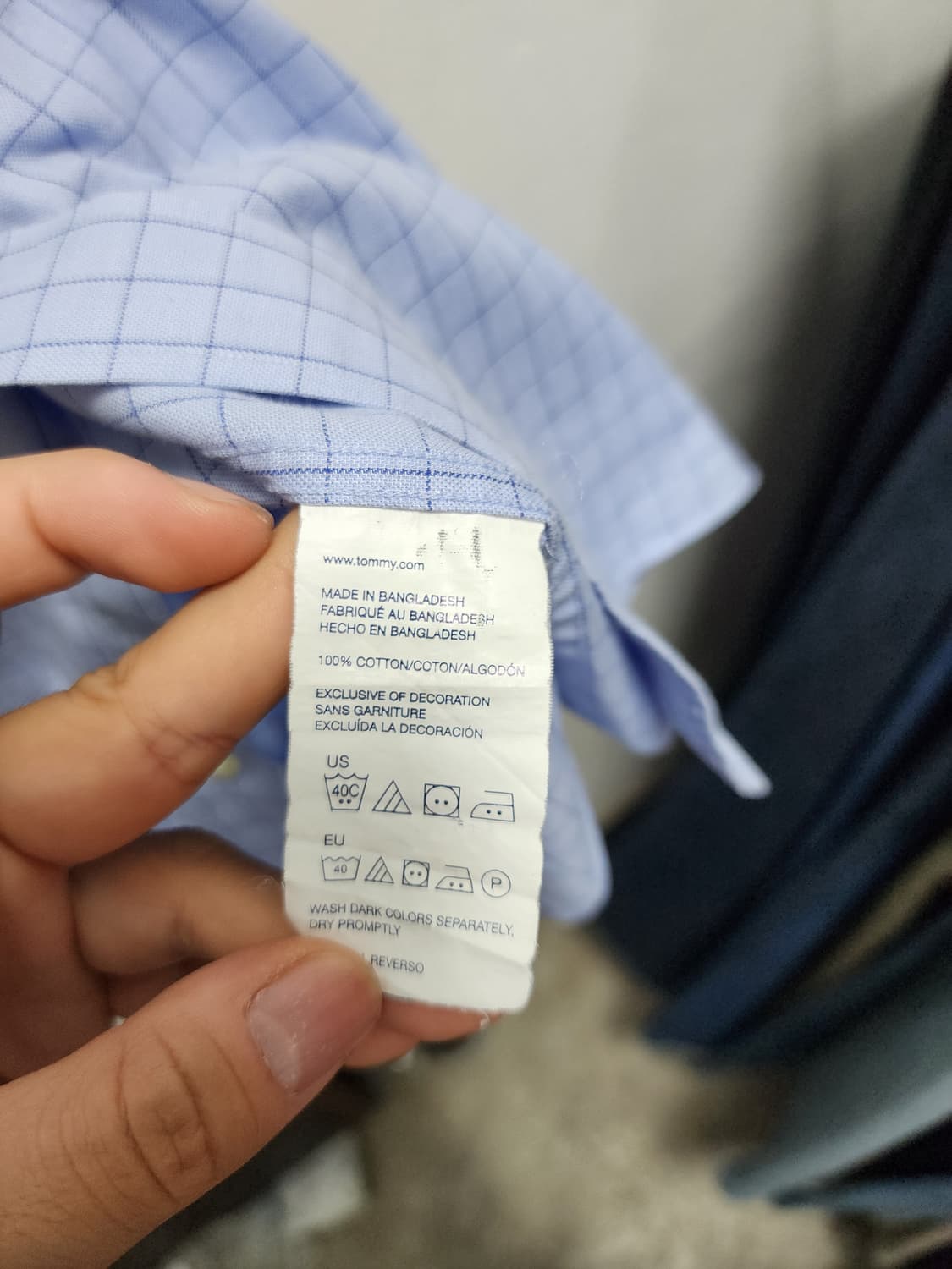 타미힐피거 큰체크 손목로고 셔츠 상품이미지4