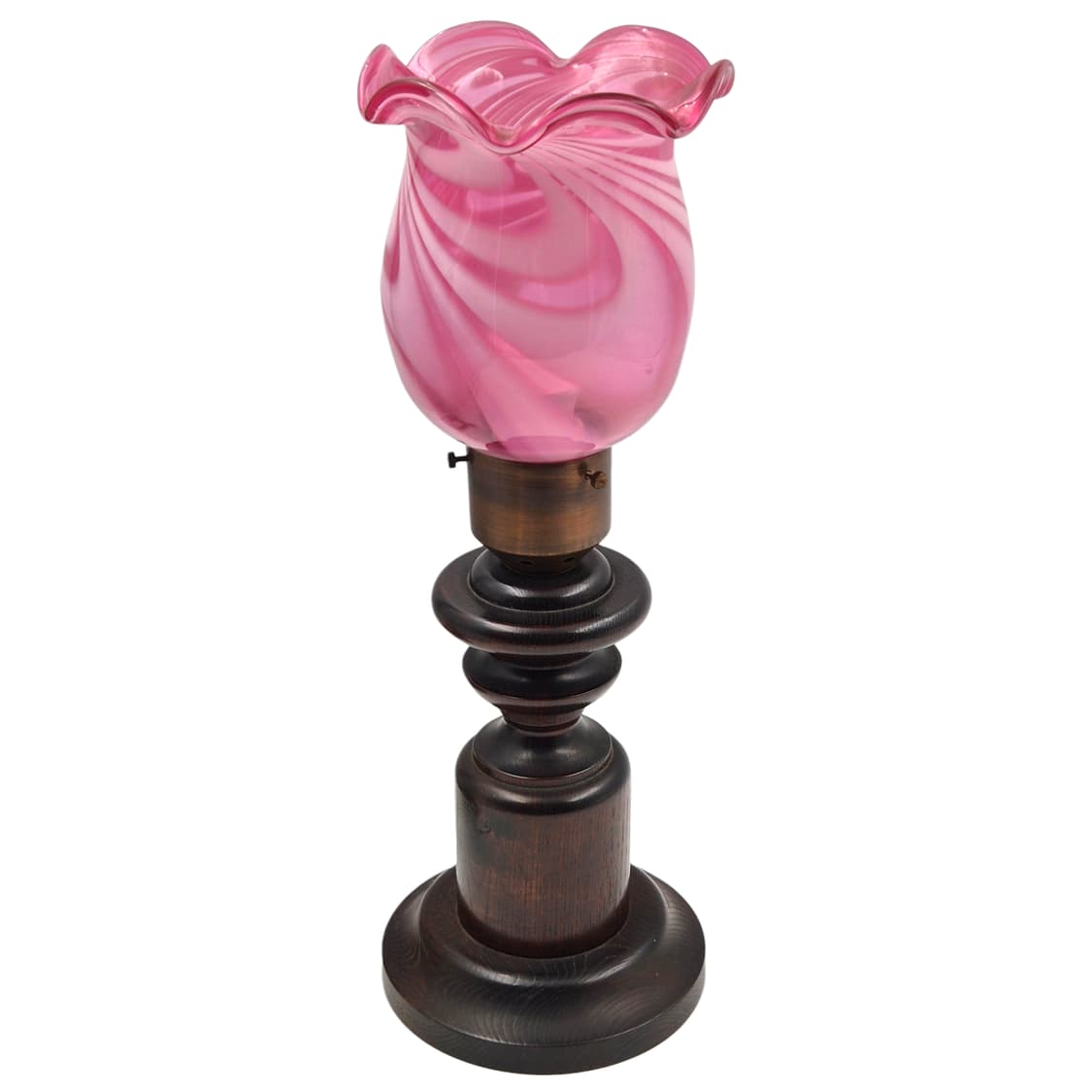 70s 핸드블로운 스윌 원목 엔틱 스탠드 램프 상품이미지2