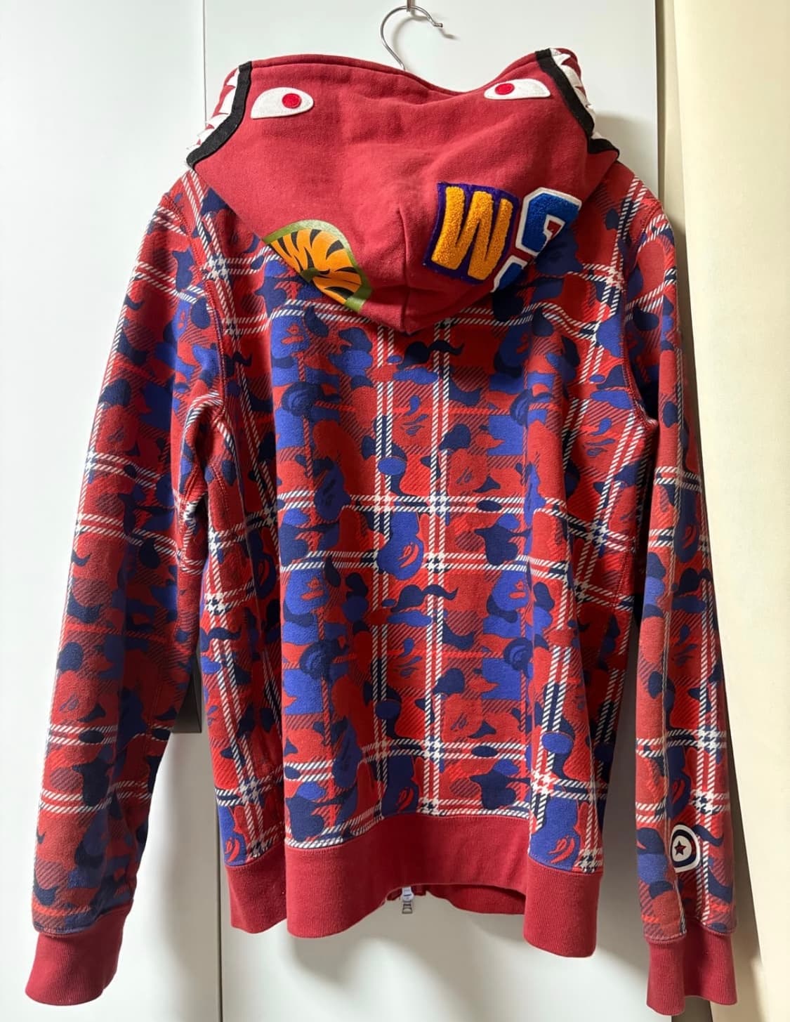 베이프 체크 카모플라주 후드집업 상품이미지2