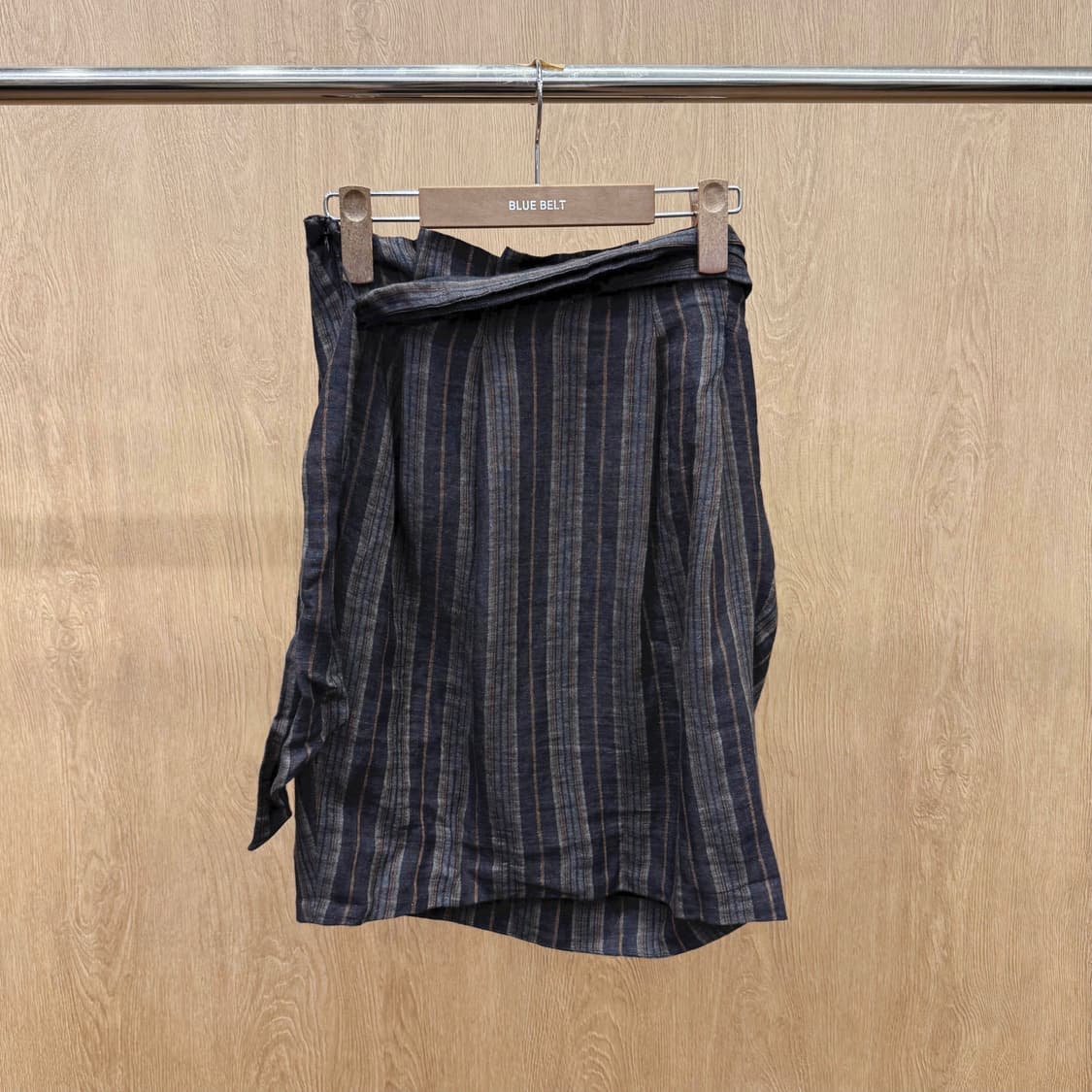 3.1 필립림 스트라이프 랩 미니스커트 허리 끈 디테일다크컬러 상품이미지3