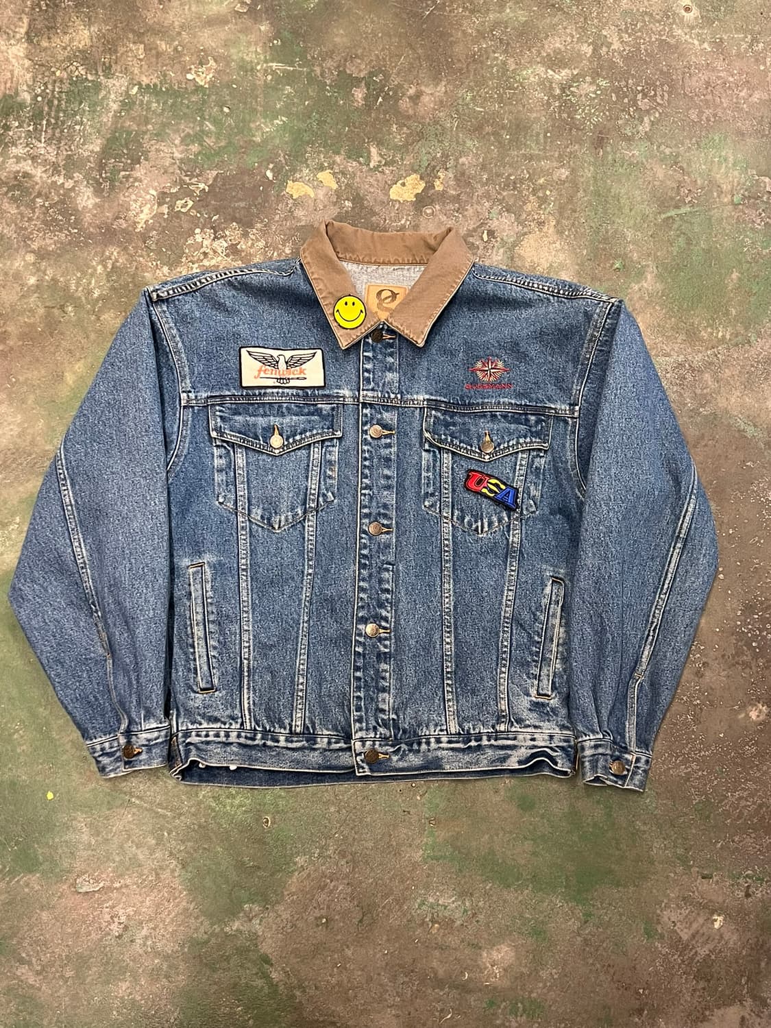[L] GEAR 빈티지 데님 트러커 자켓 패치 커스텀 상품이미지1