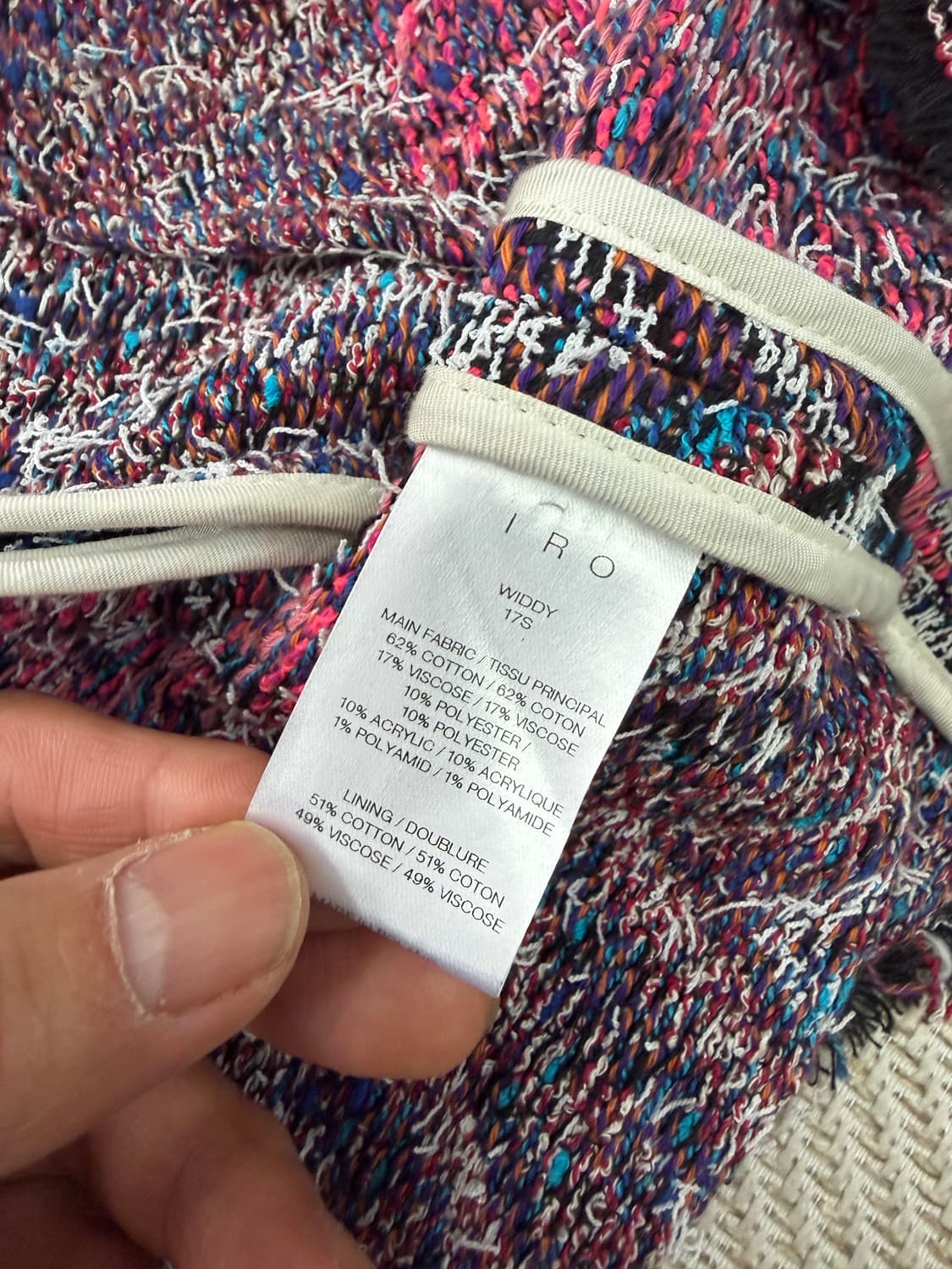 정품) IRO 이로 트위드 멀티컬러 가디건 36  상품이미지7