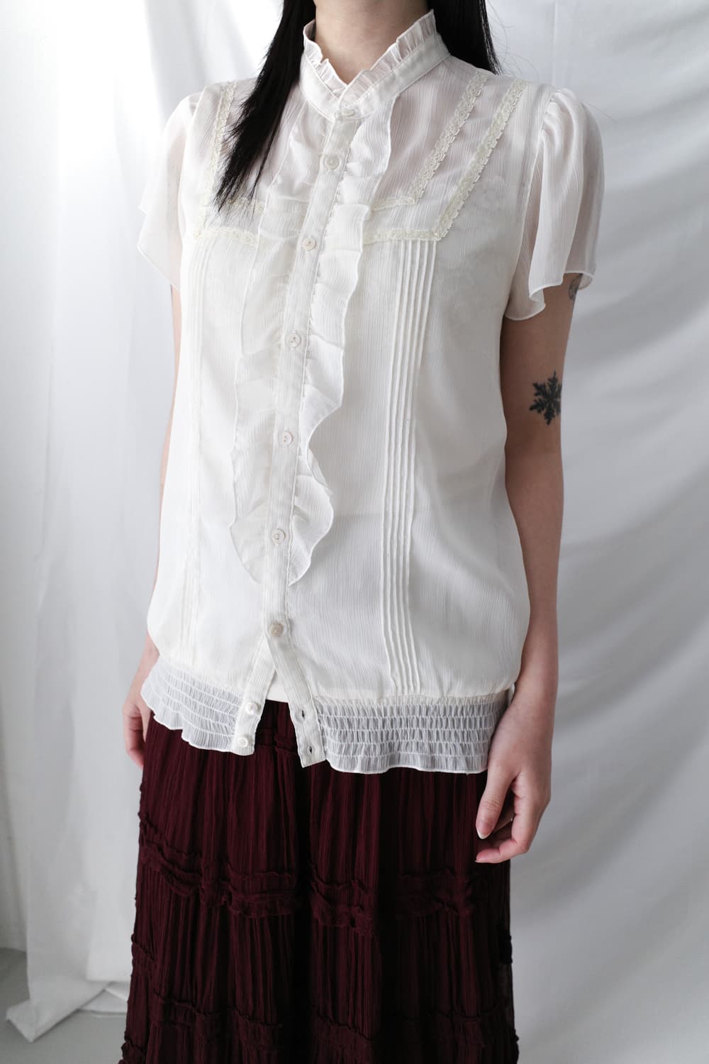 lace frill half blouse 상품이미지5
