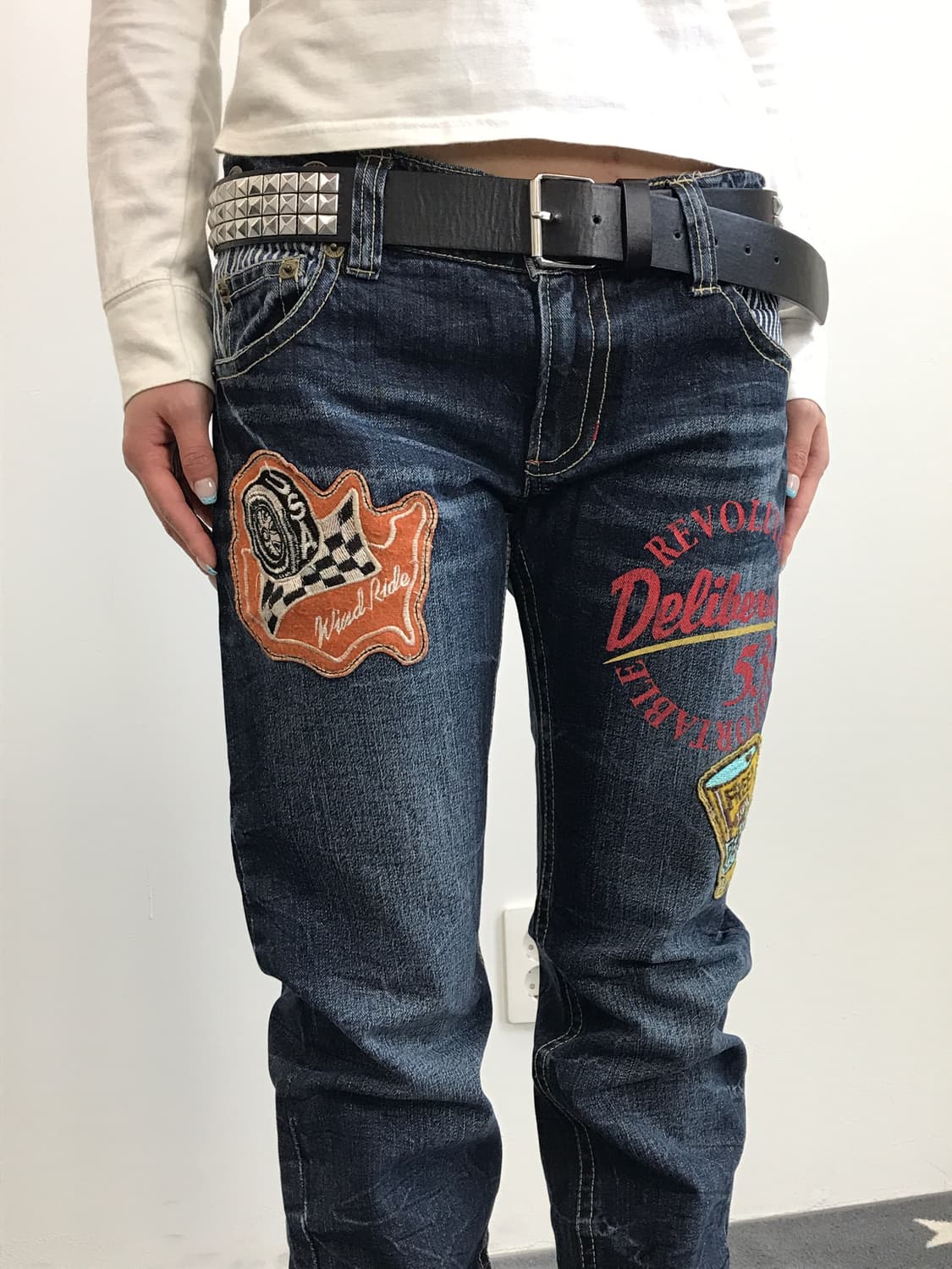 Jpn Y2K Patchwork Embroidered Pants 상품이미지3