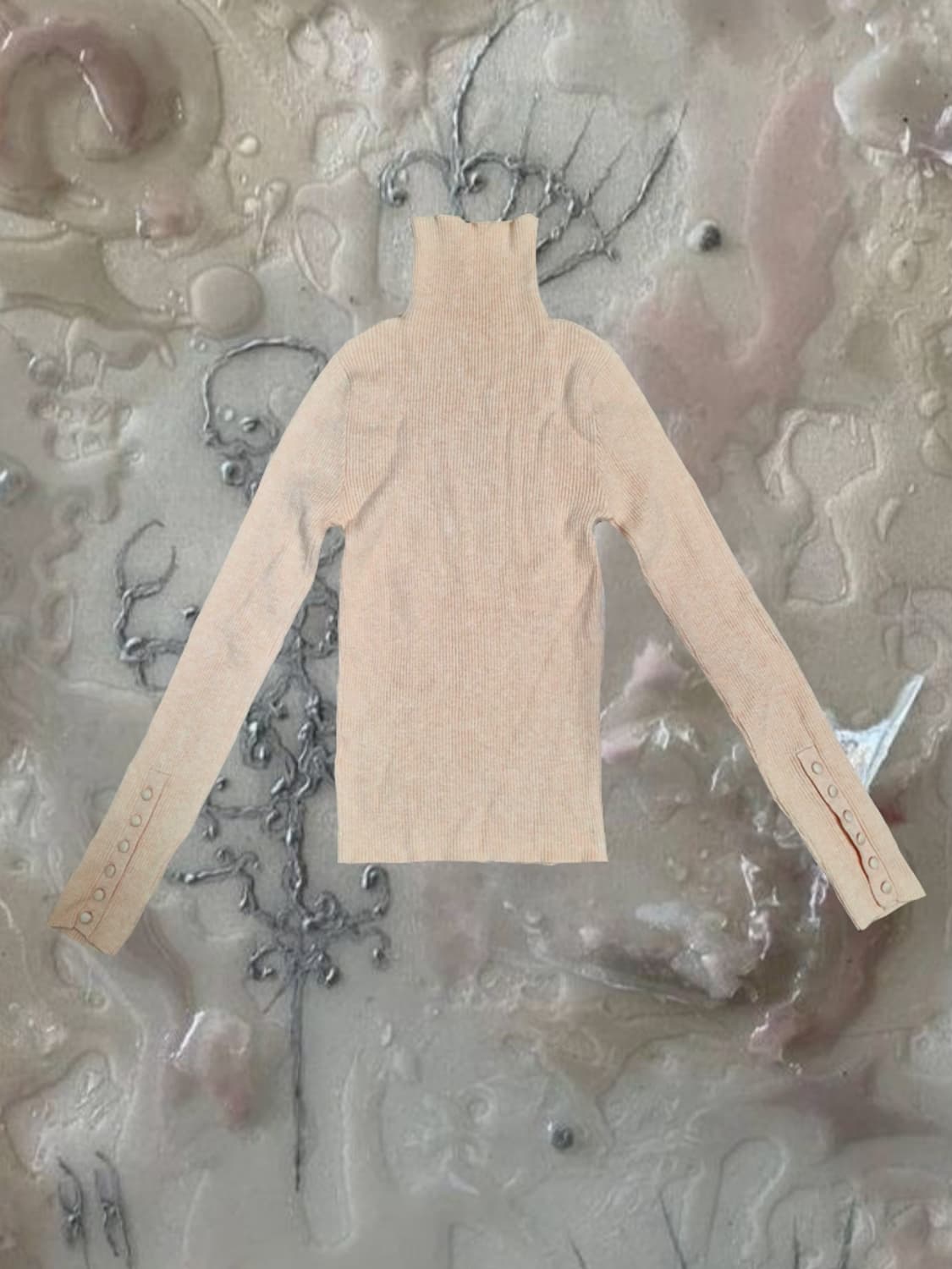 일본 빈티지 터틀넥 목폴라 피치 핑크 딱붙핏 여리 발레코어 상품이미지1