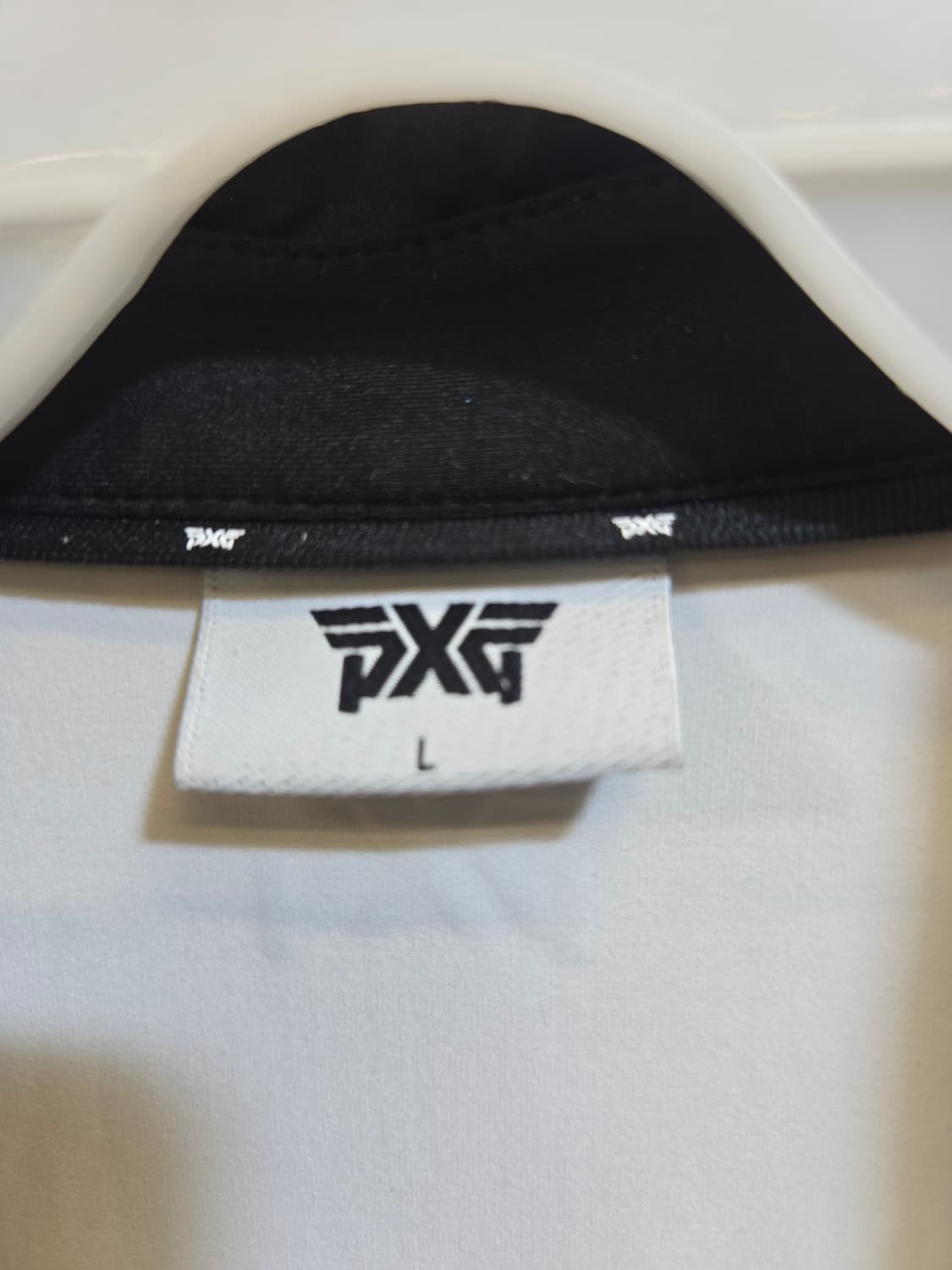  PXG( 정품 ) 화이트 블랙 배색 골프 반팔티 L 상품이미지2