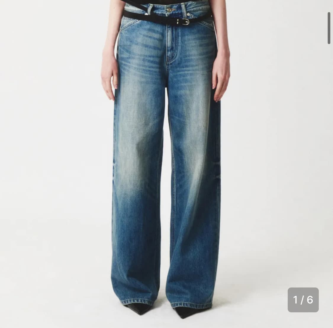 세터 우먼 미드라이즈 스트레이트 레인 데님 팬츠 L 유니온 워시드 블루 상품이미지1