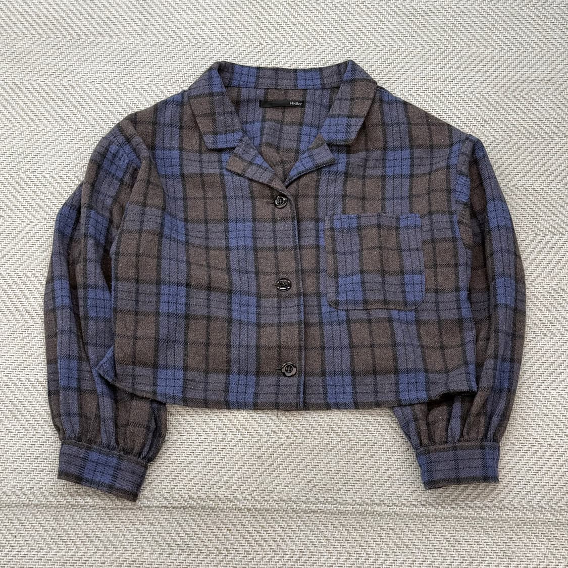 헤더 체크 크롭셔츠 r2373 상품이미지1