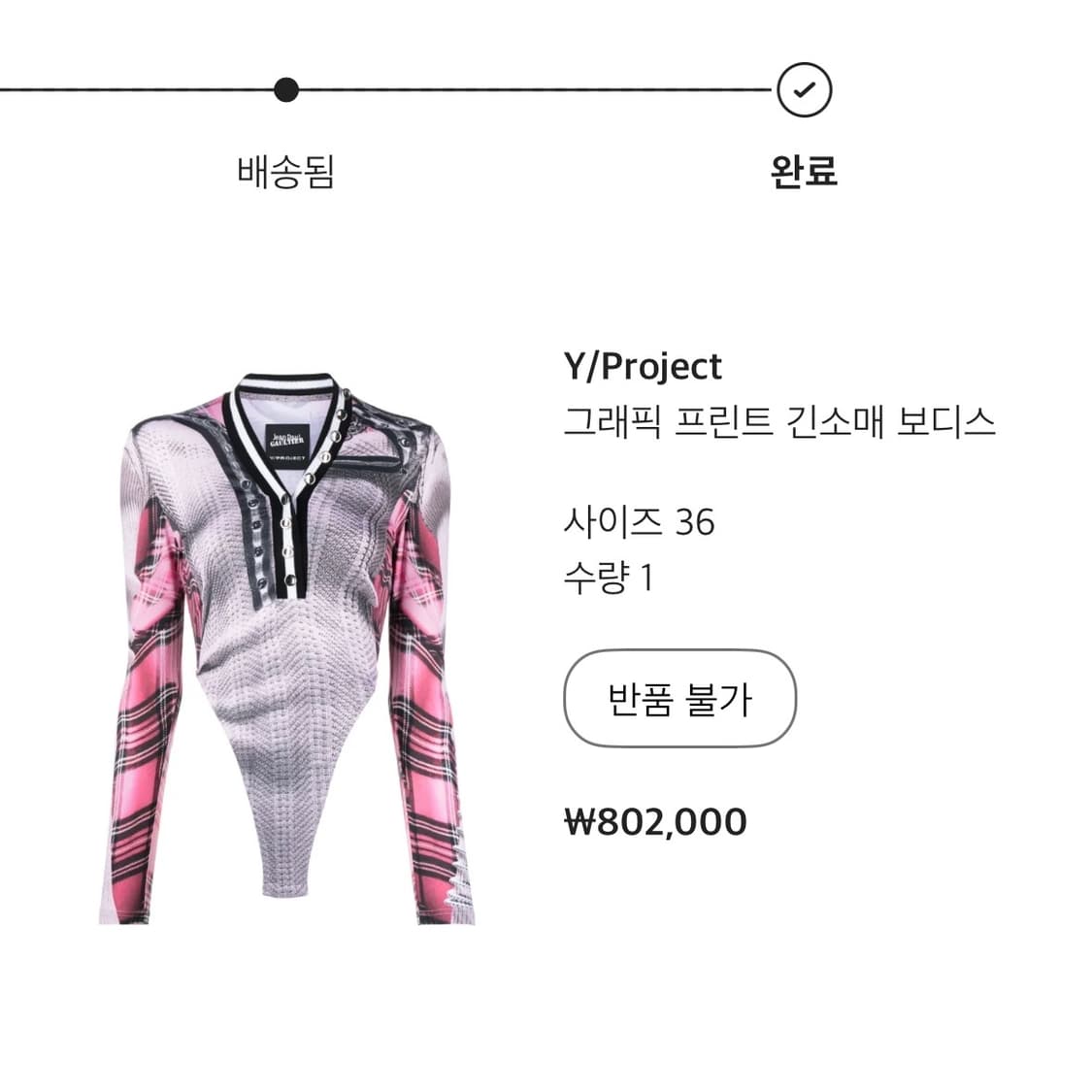 Y/Project x 장폴고티에 콜라보 바디수트 상품이미지3