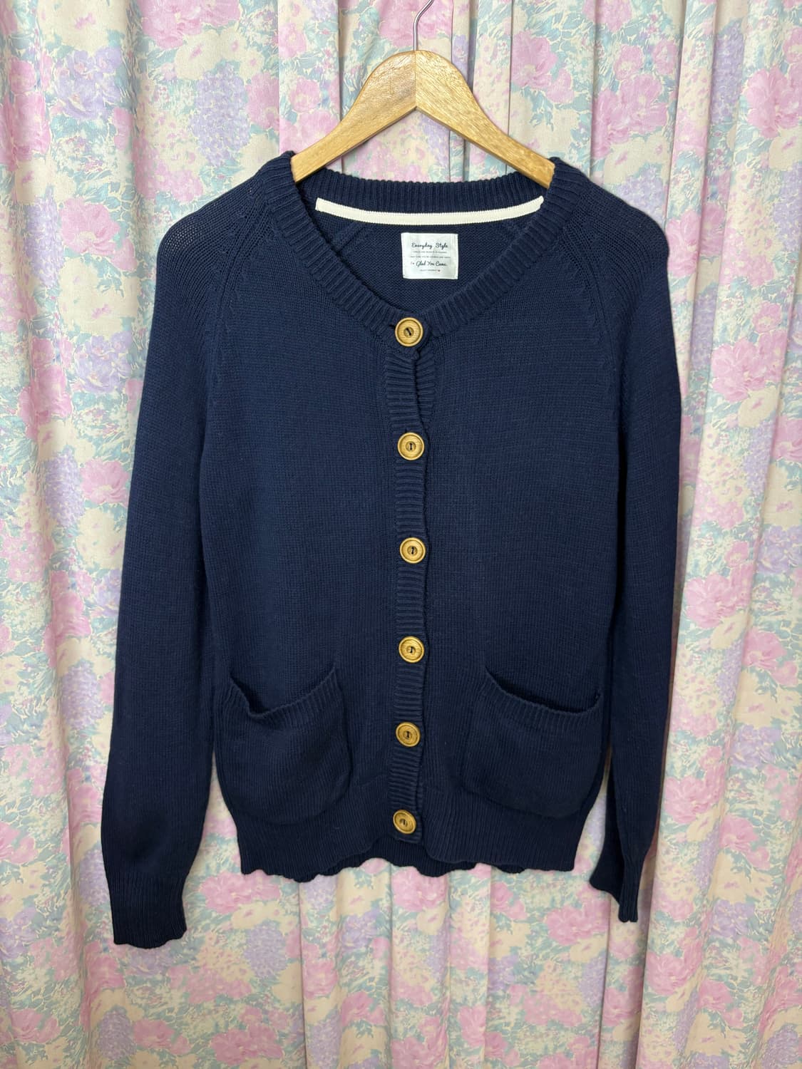 네이비 단추 가디건 상품이미지6