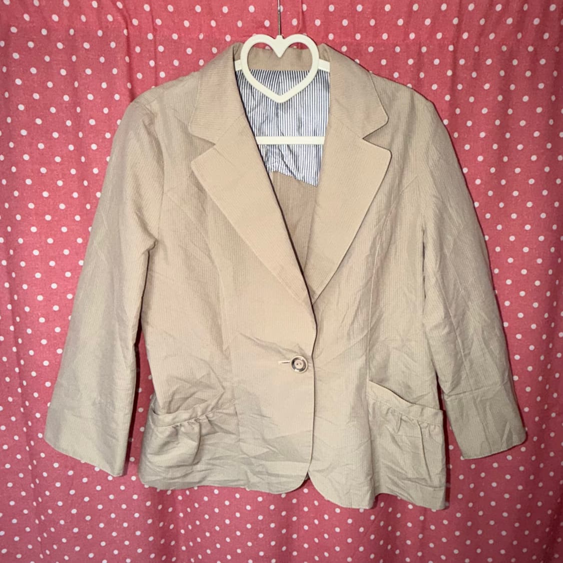 베이지 백리본 자켓   상품이미지1