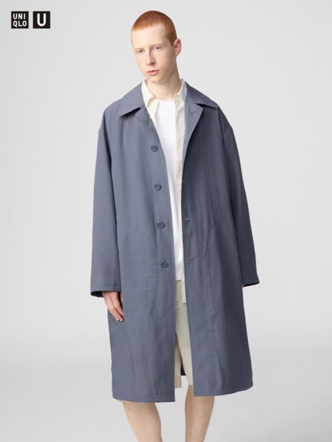 유니클로U/ 오버사이즈 싱글브레스트 코트 그레이/ XXL 상품이미지3