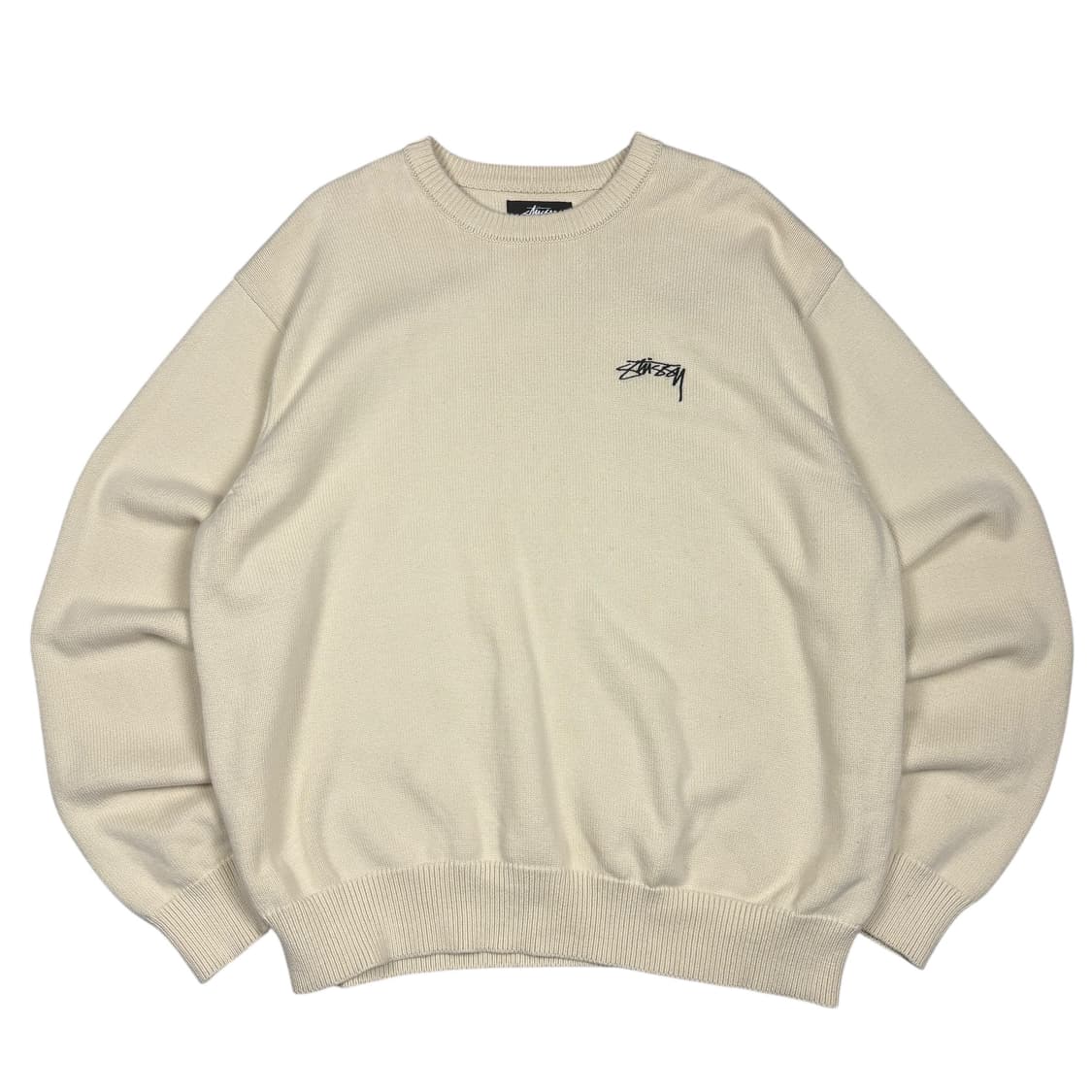 스투시 베이지컬러 케어라벨 니트 상품이미지3