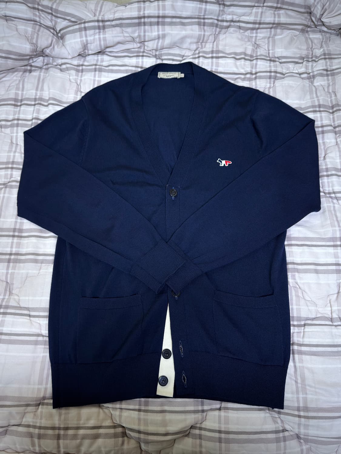 [L] 메종키츠네 트리컬러 폭스 가디건 상품이미지2