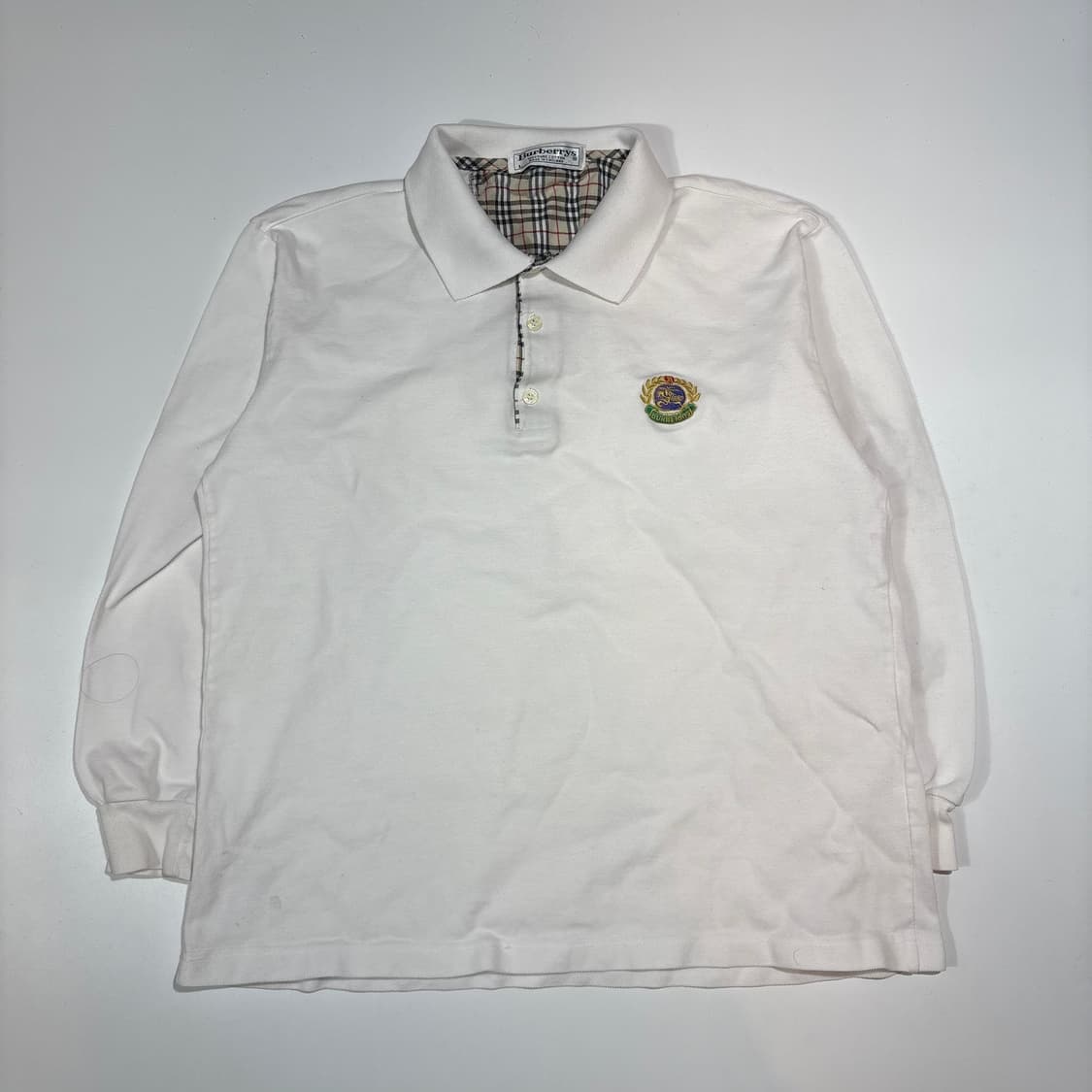 버버리 화이트 롱슬리브 카라티 상품이미지1