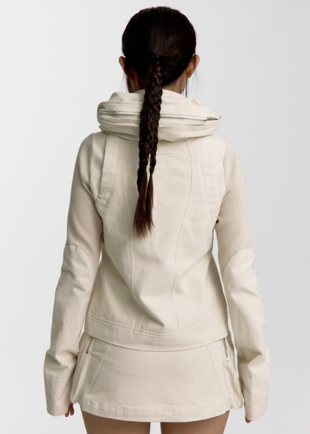 카시코 우먼 니트 패널 후드 자켓 아이보리 상품이미지2