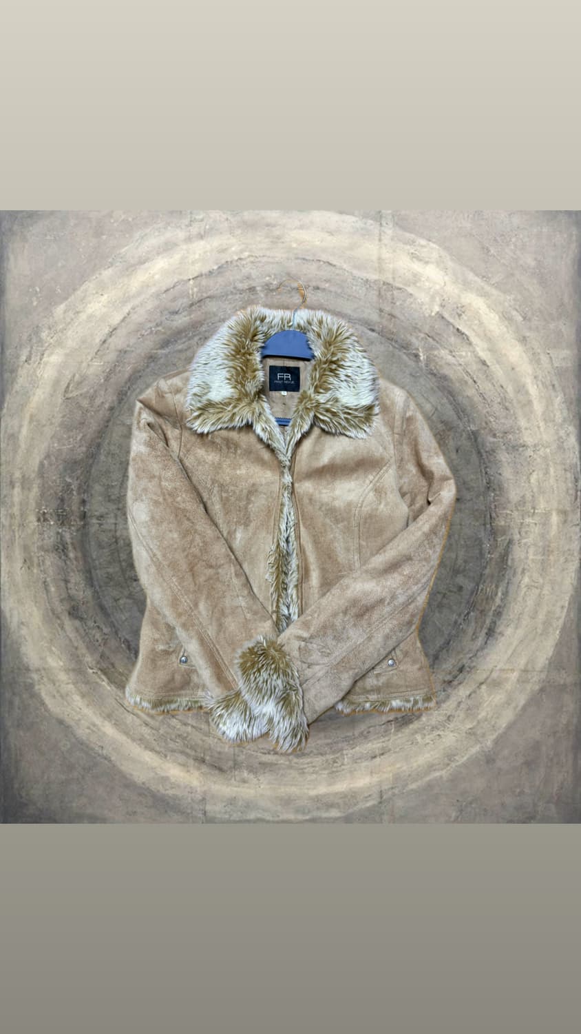 빈티지 스웨이드 퍼 트리밍 누빔 자켓 상품이미지1