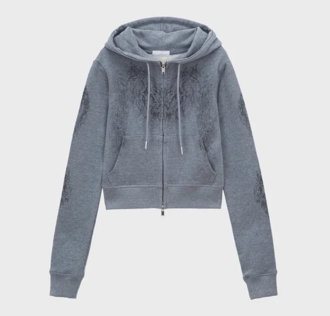 허그유어스킨 Skully cropped hoodie zip up 스컬리  상품이미지1