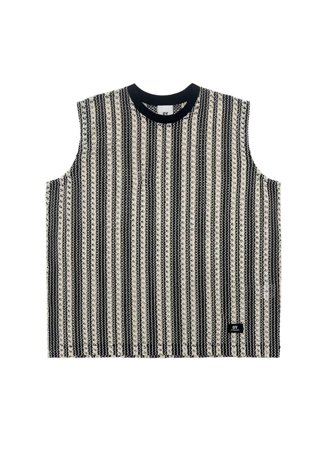 [OY] STRIPE CROCHET KNIT VEST  상품이미지1