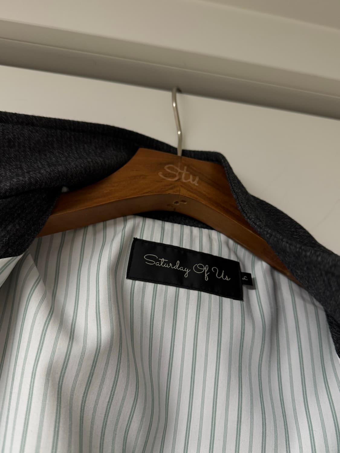 STU office 하이넥 자켓 챠콜 L 상품이미지4