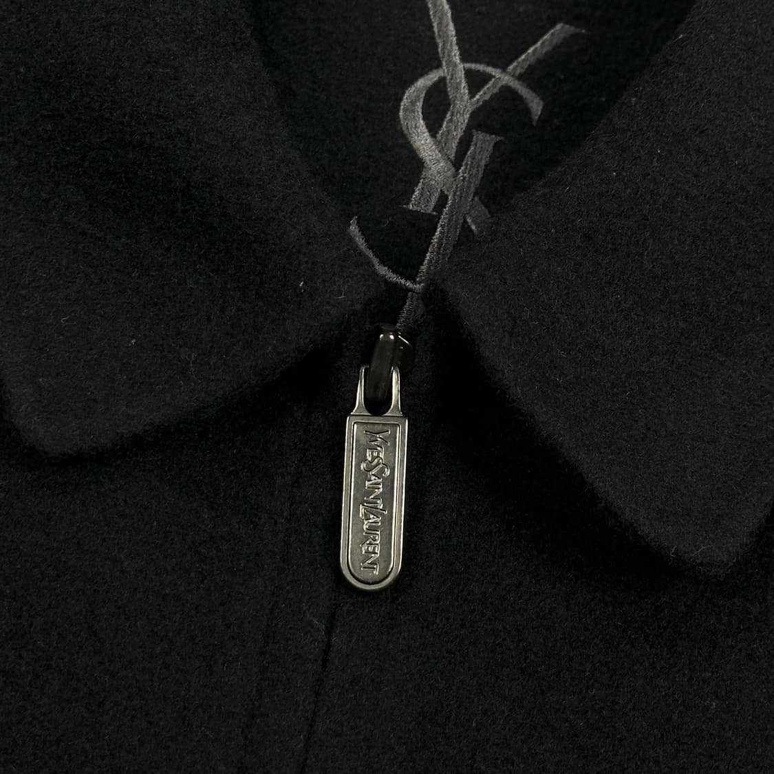 90s YSL 입생로랑 올드 아카이브 하프 울 코트 블랙 M 상품이미지4