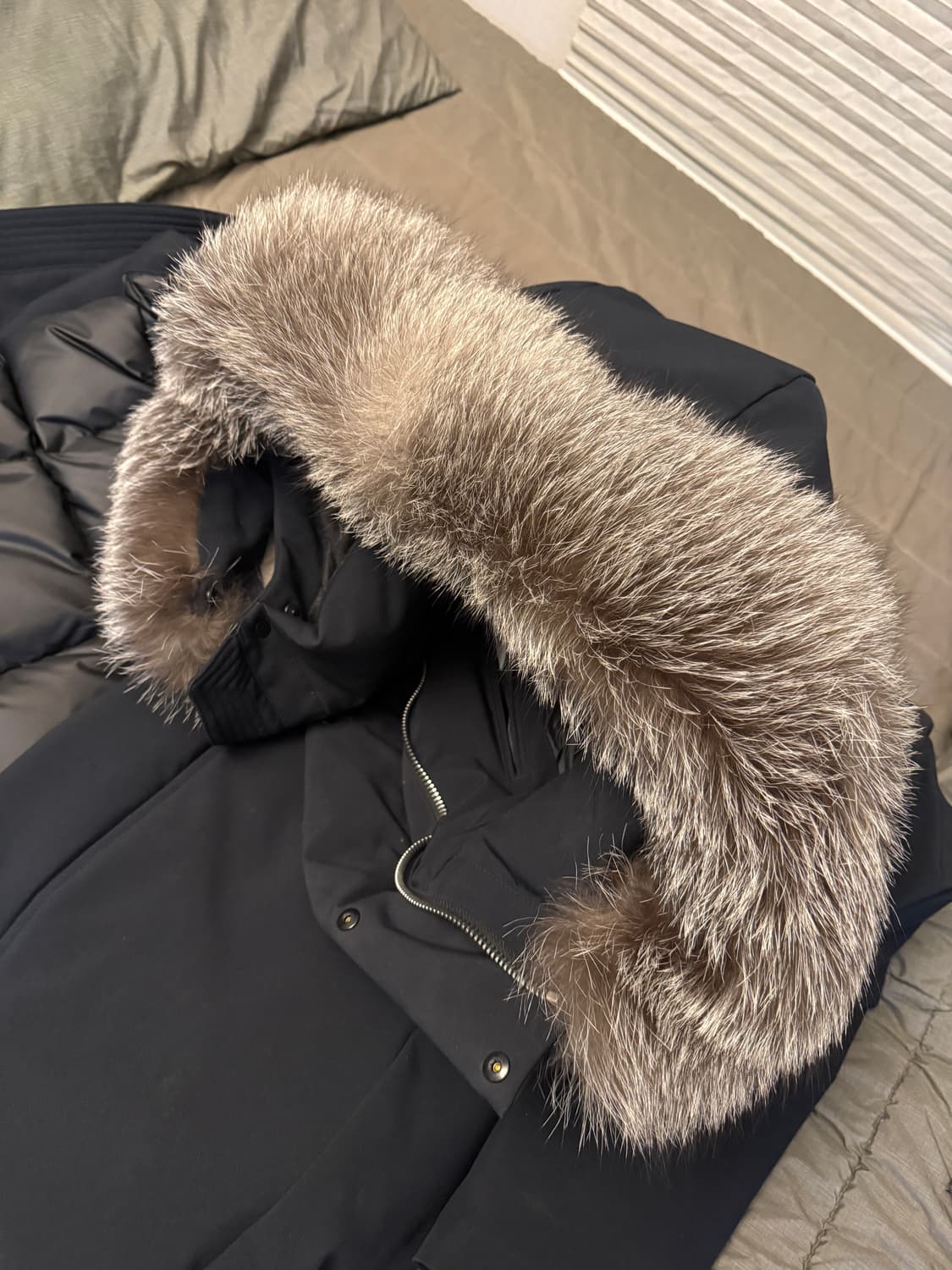 솔리드옴므 19FW 폭스퍼 패딩 다크네이비 46(95) 사이즈 상품이미지4