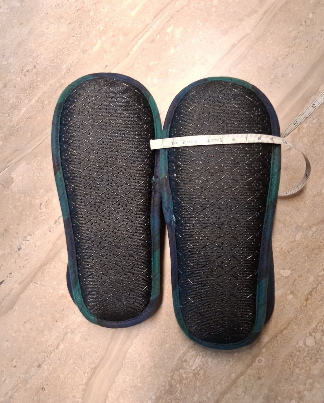 오픈토 미끄럼방지 덧신 실내화 그린체크 (새상품) 상품이미지8