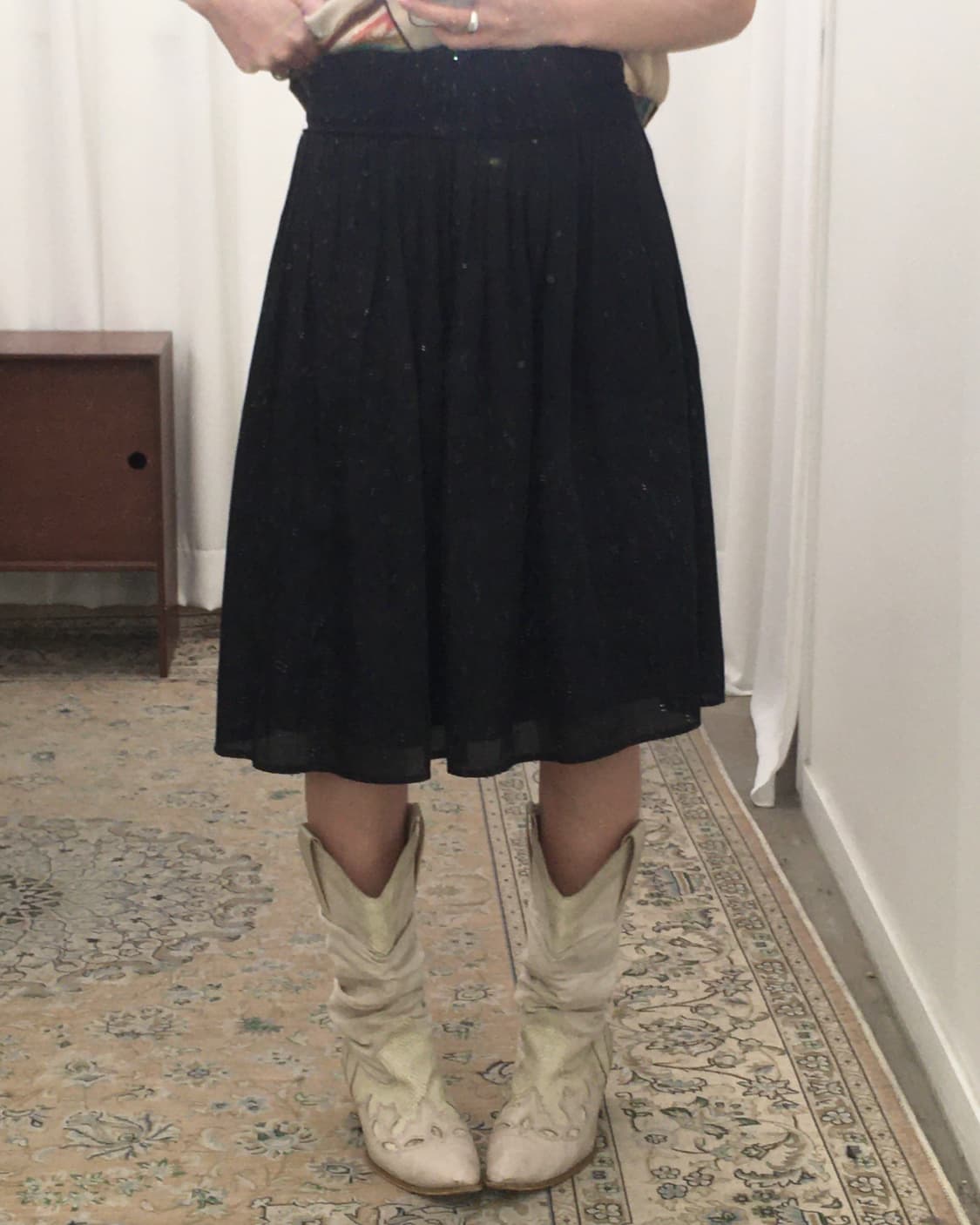 블랙 플레어 스커트 상품이미지1