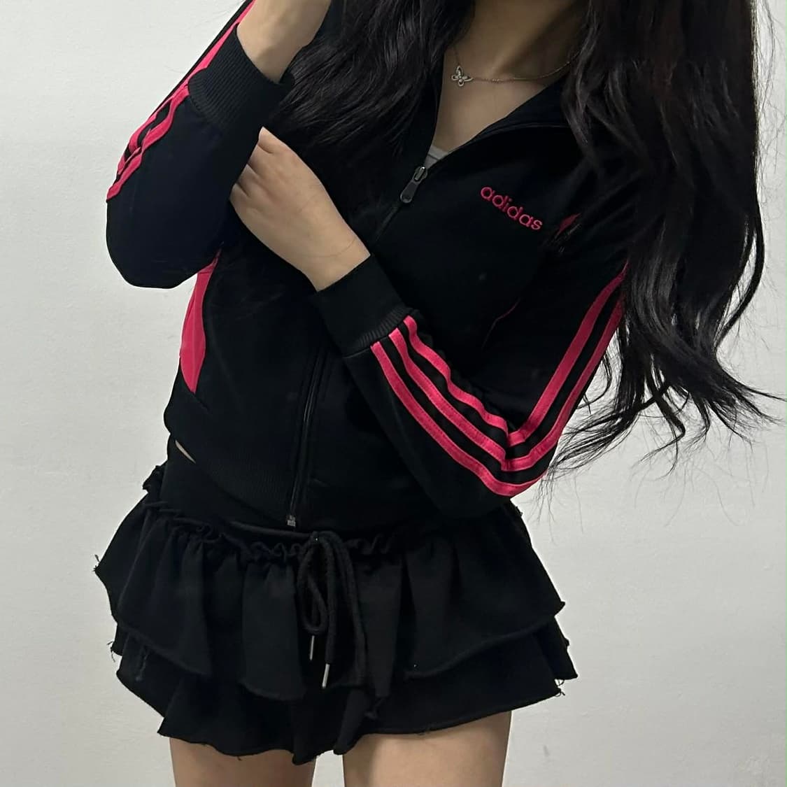 아디다스 y2k 블랙&핑크 걸즈 트랙탑 희귀져지(85) 상품이미지2