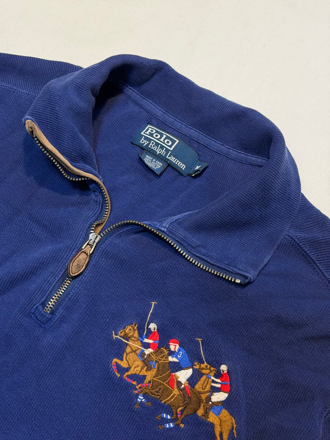폴로 랄프로렌 빅포니 반집업 코튼 니트 마린 블루 상품이미지2