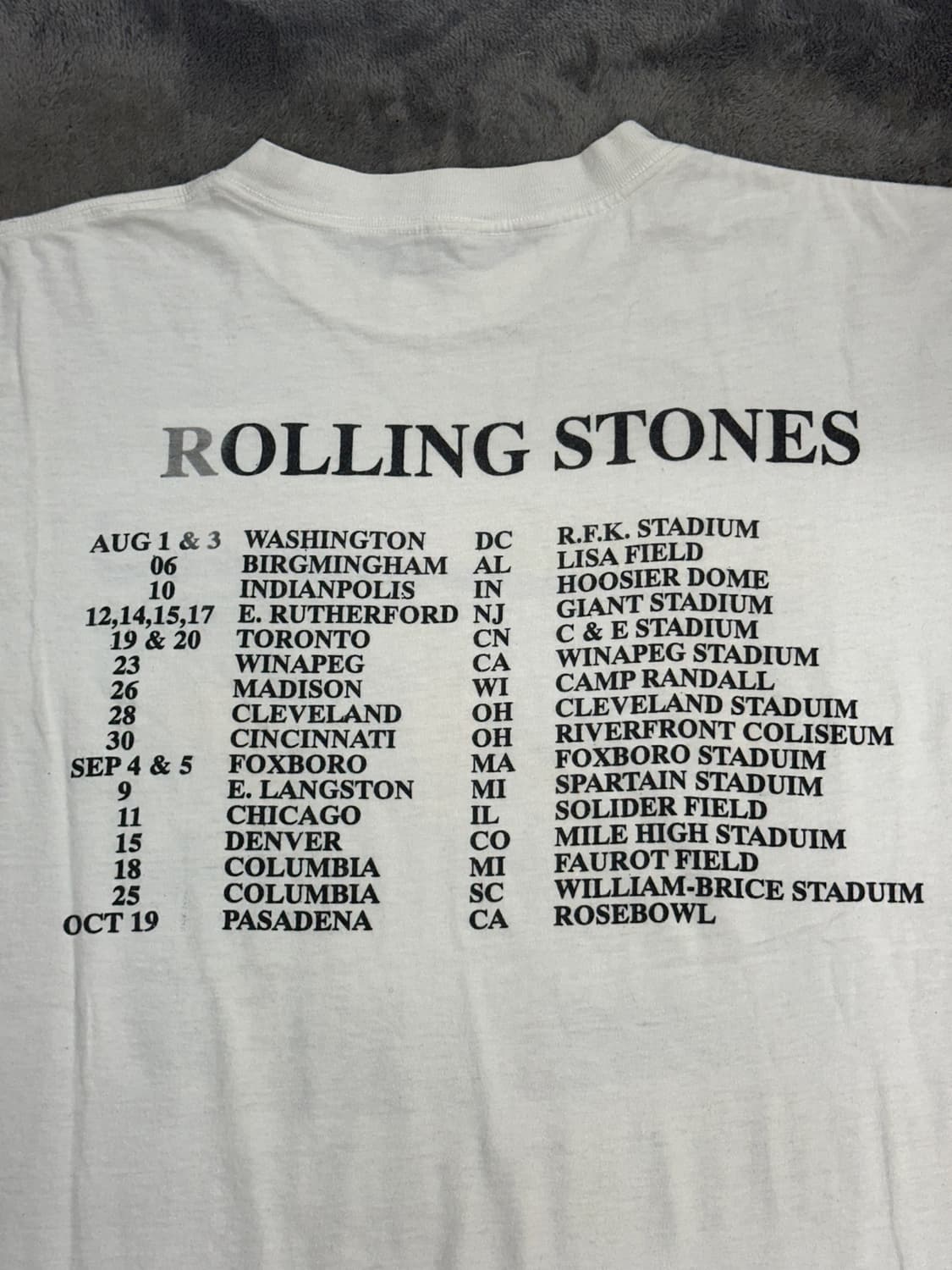 1994' Rolling Stones 부두라운지 월드투어 티셔츠 XL 상품이미지4