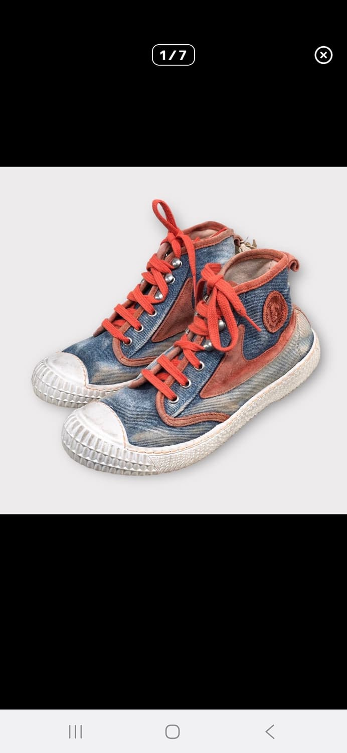 (마지막특가) 디젤 더티워싱 데님하이탑 스니커즈 상품이미지1