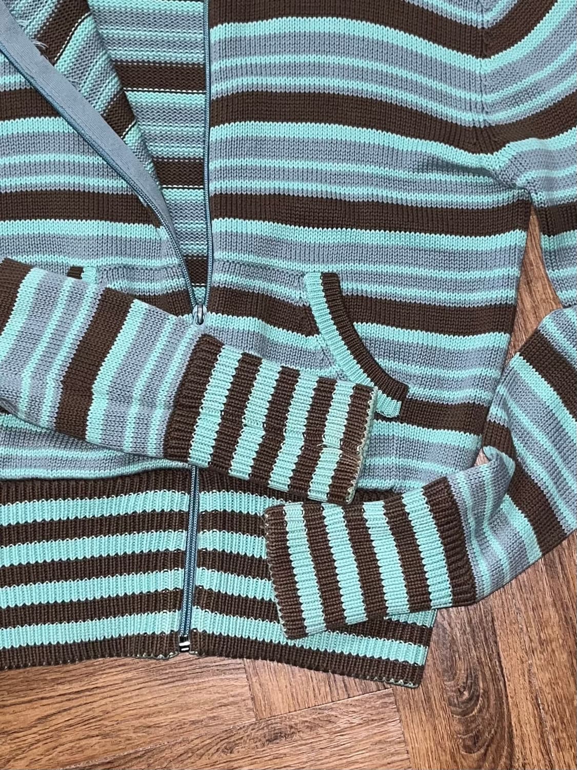 빈티지 스트라이프 니트 후드집업 상품이미지8