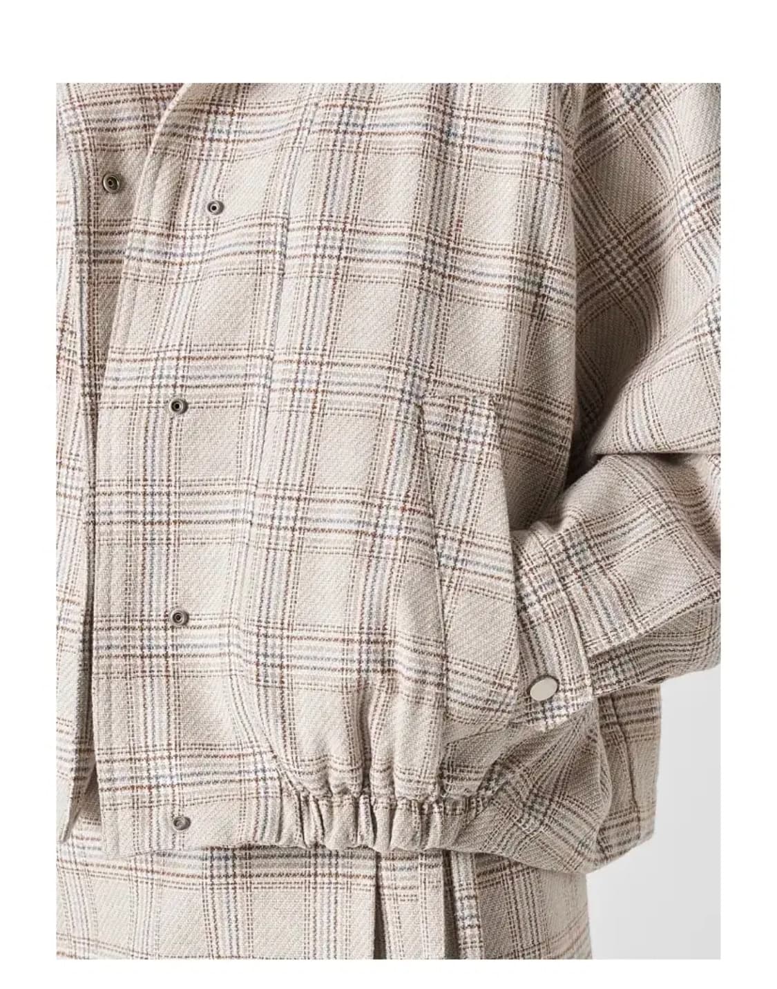 에잇세컨즈 자켓 점퍼 블루종 아이보리 체크 아우터 코트 퍼 집업 상품이미지4