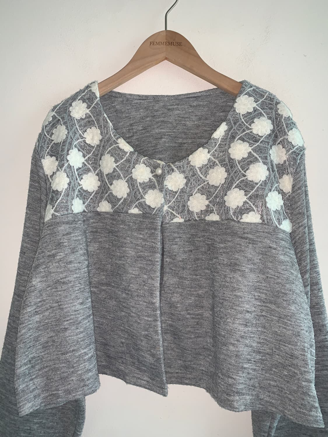 Flower one button cardigan 상품이미지2