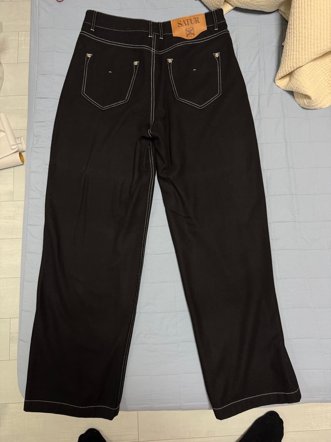 세터 울 바지 블랙 M (30-32)  상품이미지2