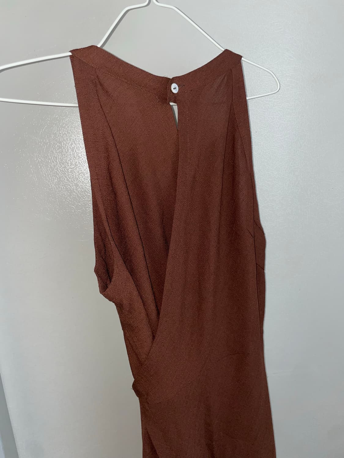 브라운 슬리브리스 랩 원피스 상품이미지3