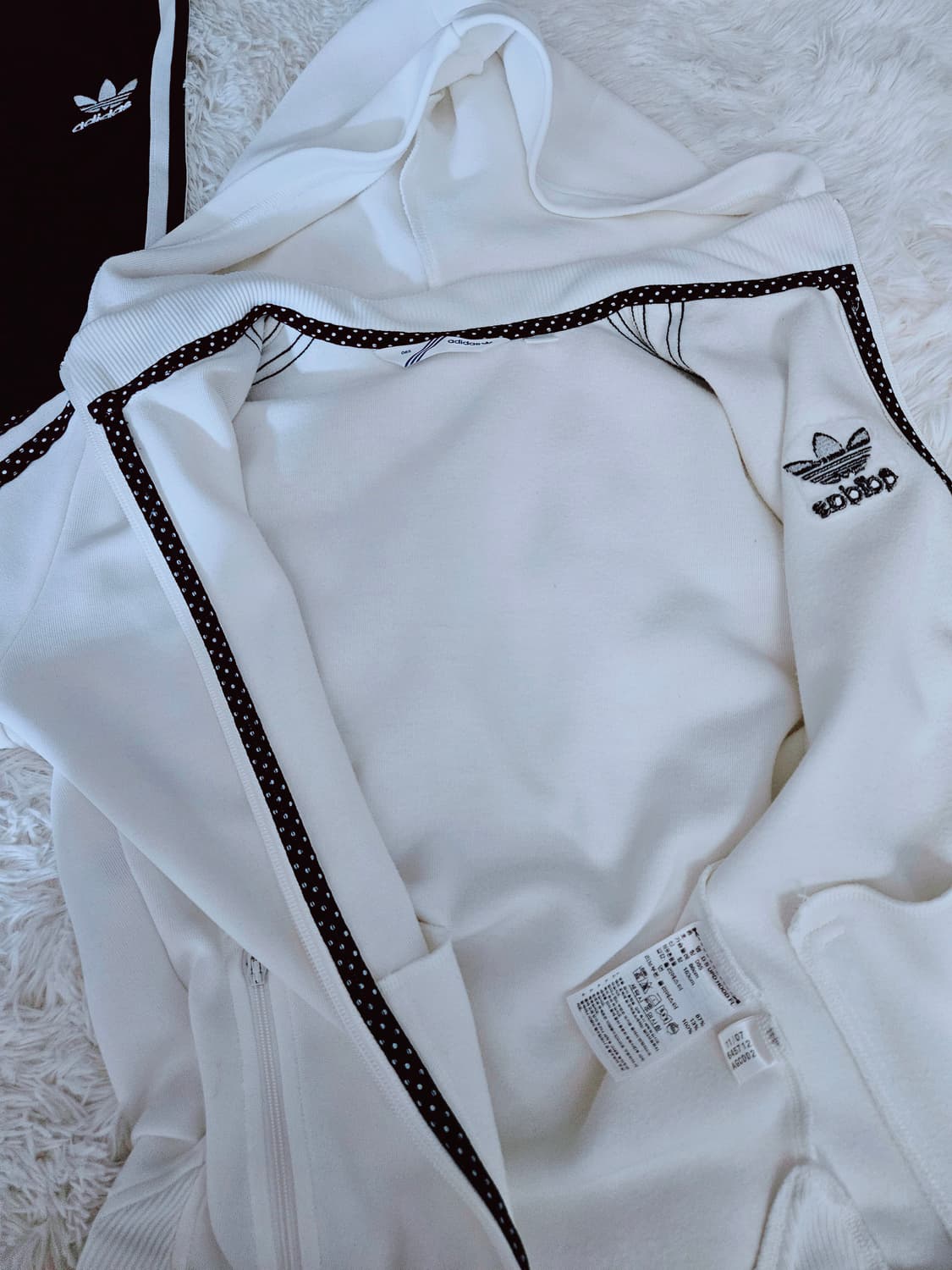 ☆빈티지아디다스☆​[초희귀/Y2K] 07년판 도트 라인 후드 집업&팬츠 상품이미지5