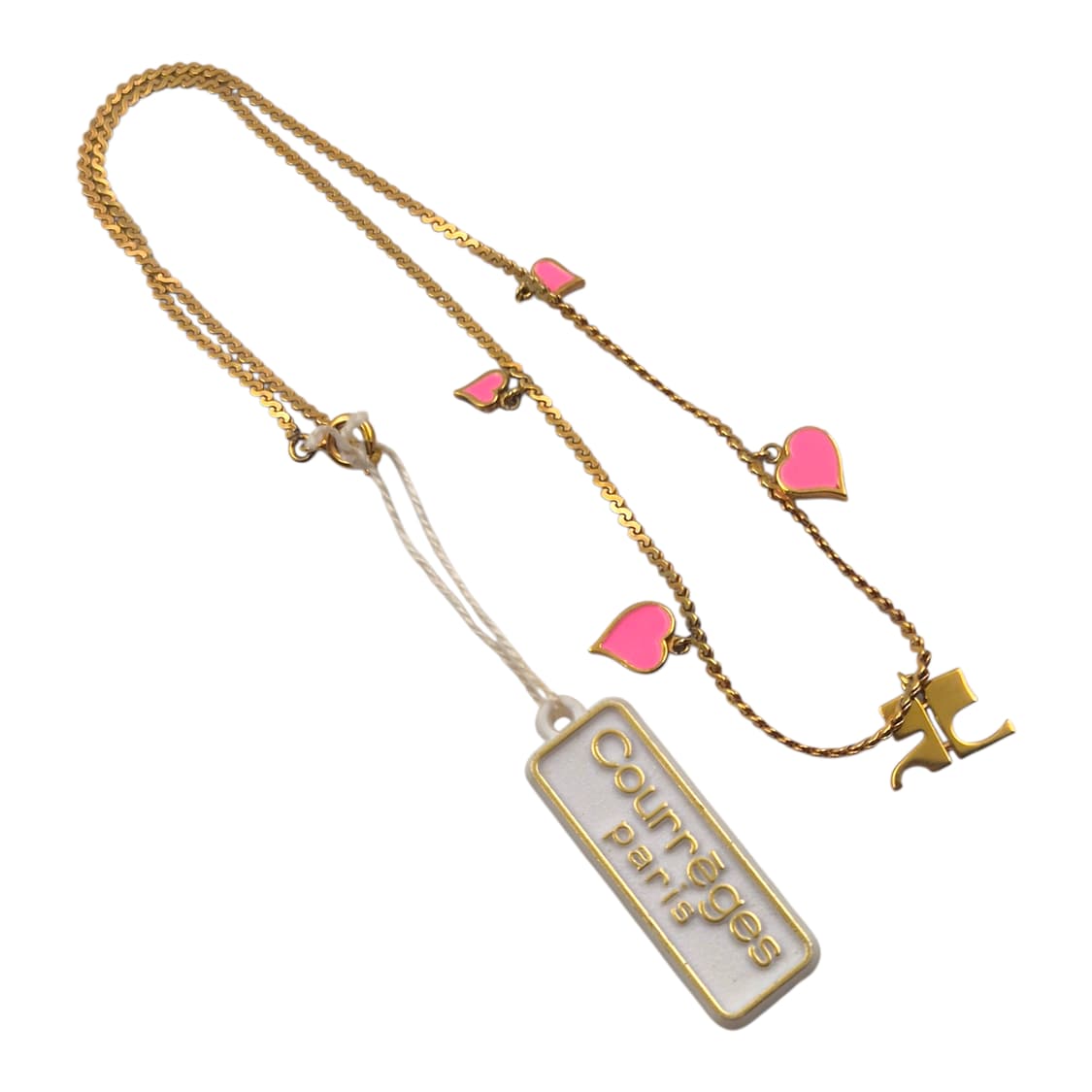 90s 꾸레쥬 핑크 하트 레이어드 초커 상품이미지2