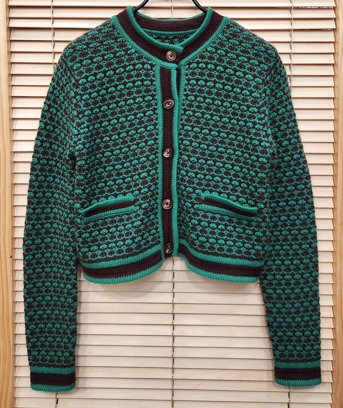 (새상품급)히말라얀캐시미어 명품 그린 니트가디건 상품이미지1