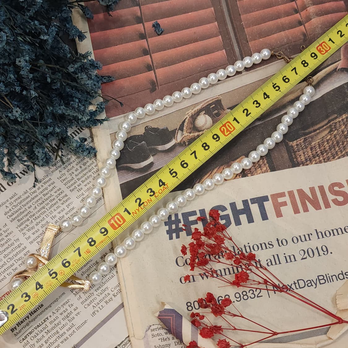 90s 프랑스 빈티지 목걸이 음표 진주 목걸이 진주 팬던트 상품이미지10