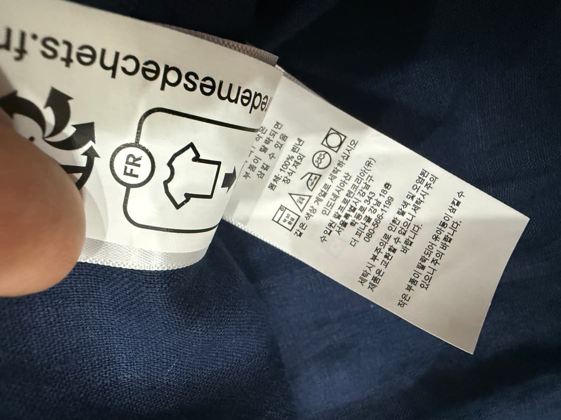 폴로 랄프로렌 클래식핏 리넨 셔츠 M (반팔) 네이비 새제품 상품이미지7