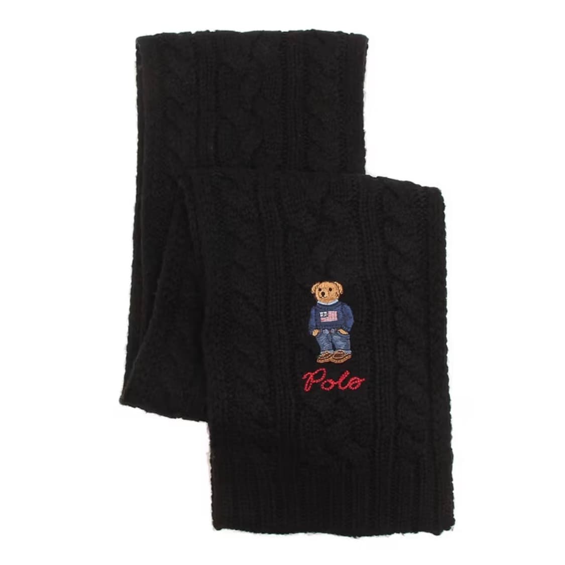 폴로 랄프로렌 베어 꽈배리 목도리 블랙 상품이미지1