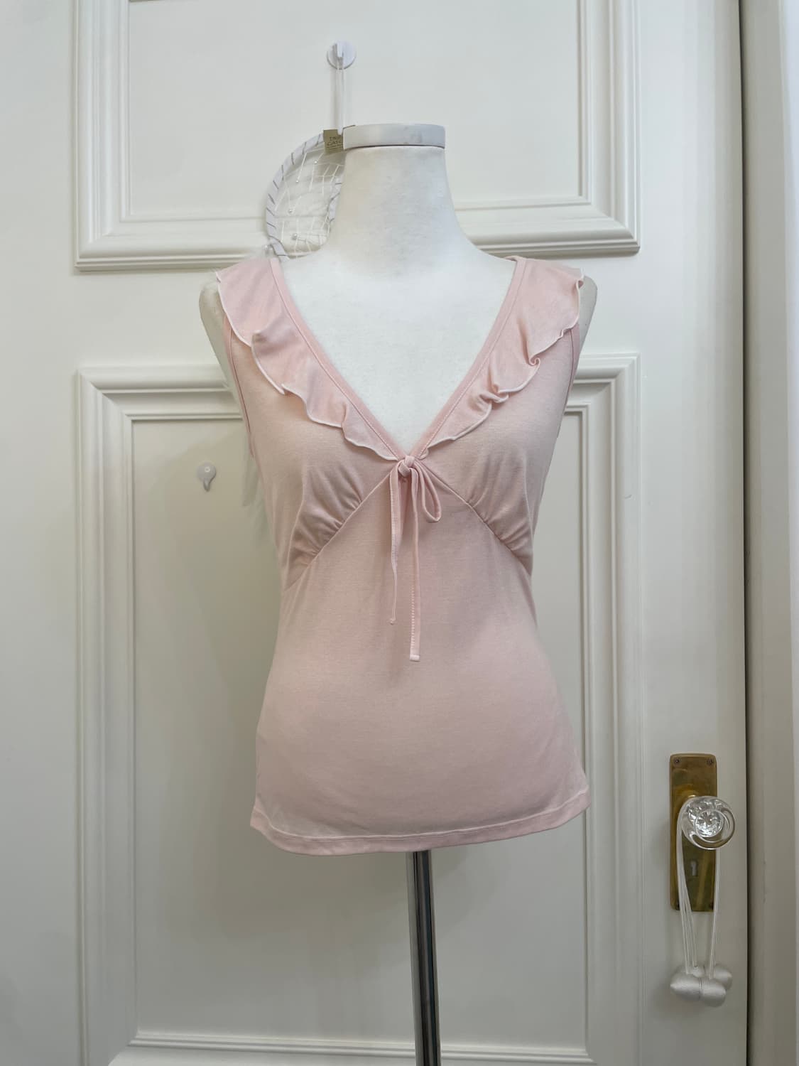 pink bow point crop cardigan&ruffle shir 상품이미지7