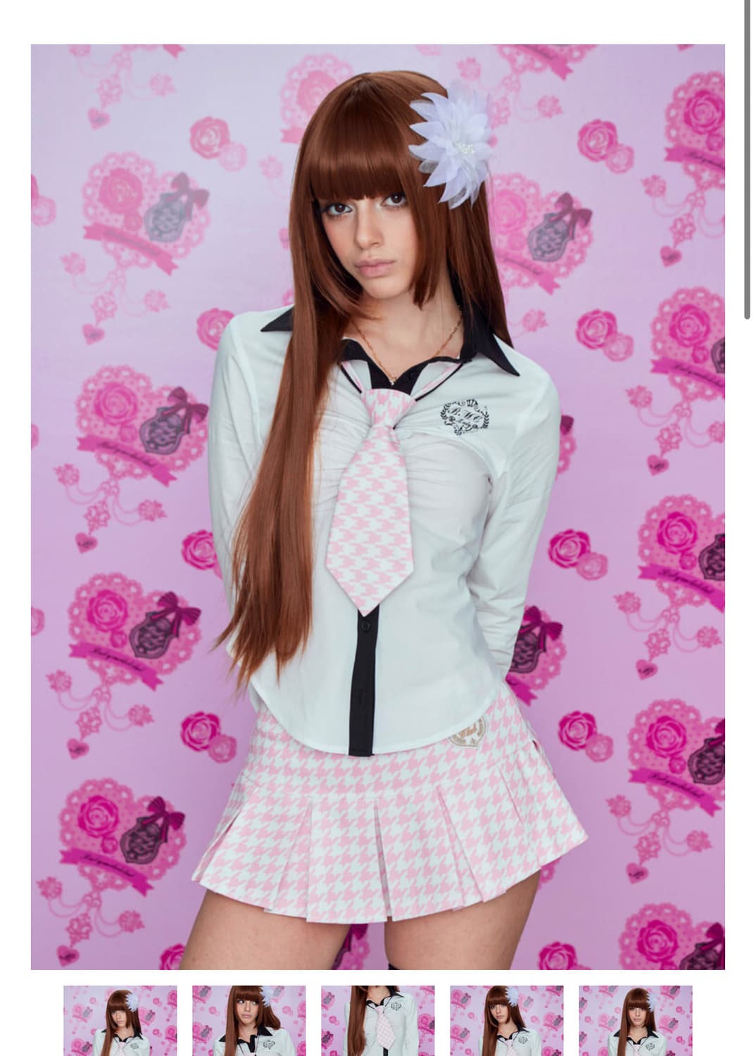 Afterschool shirt with tie (white) 상품이미지1