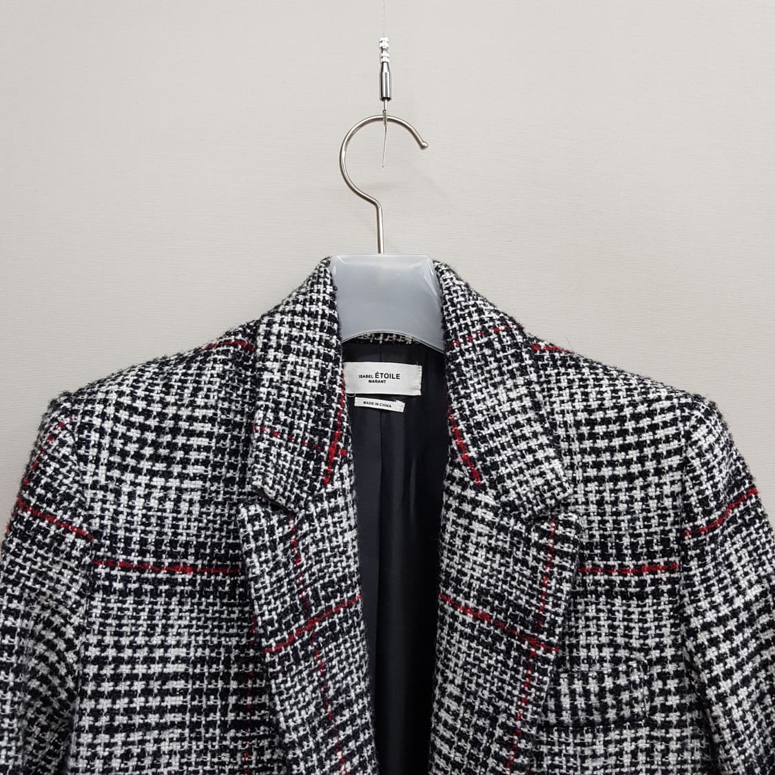 이자벨마랑 에뚜왈 버진울 트위드 체크 자켓 36사이즈 상품이미지3