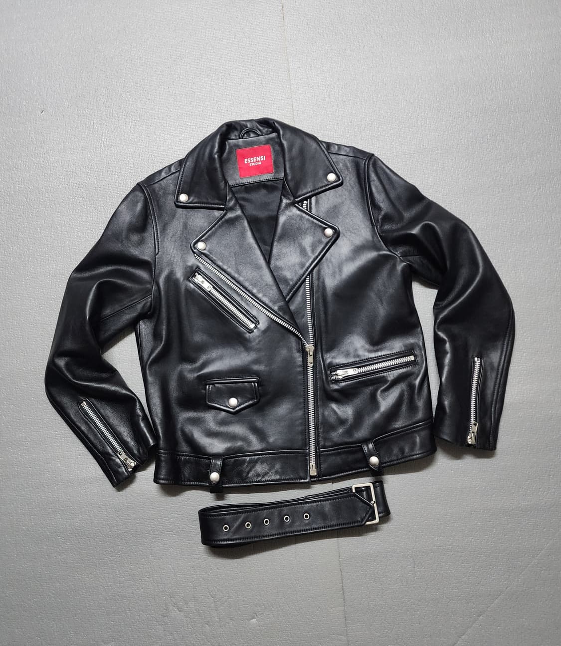 에센시 스튜디오 리얼 양가죽  라이더 자켓 공용 상품이미지6