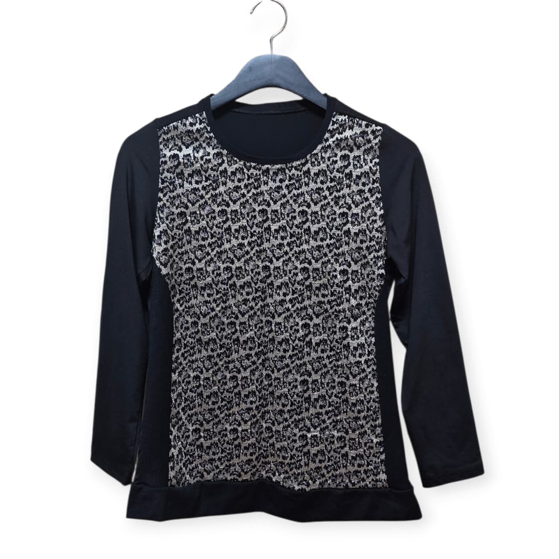 블랙, 패턴 포인트 티셔츠 (55) / 새상품 상품이미지1